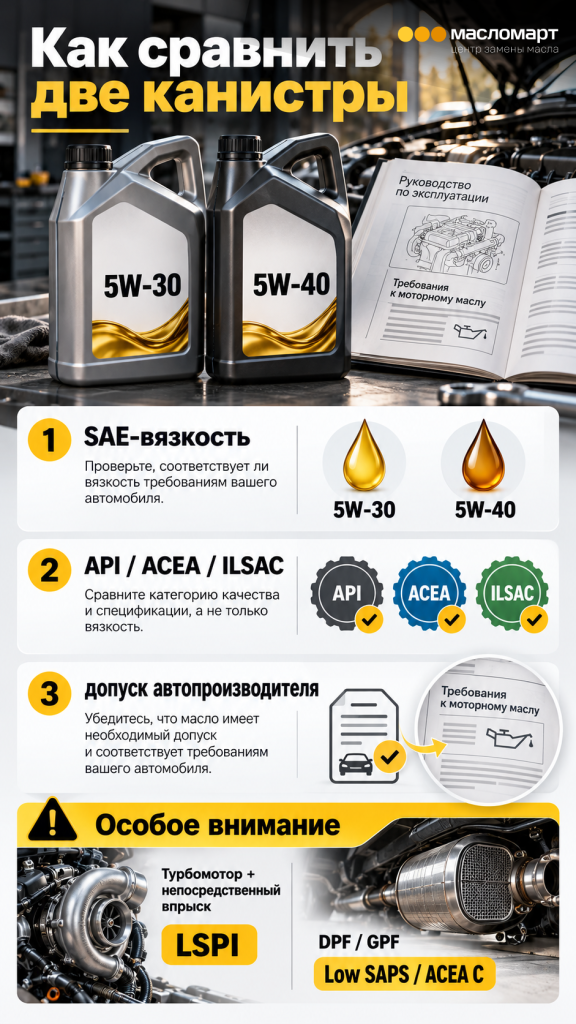 2.png Сравнение вязкости, класса качества и допуска моторных масел